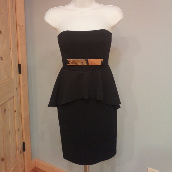 Urban Rose Dresses & Skirts - Strapless Black Peplum Dress